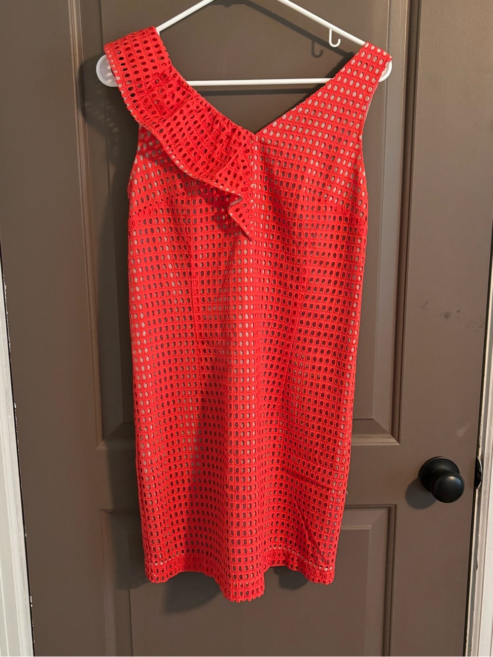 Red Ruffle Eyelet Dress